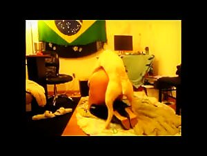 Brazilian BBW Smokes and Fucks with her Dog