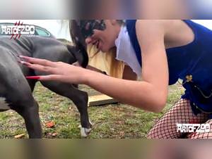 Blonde dogwoman wild sex fuck