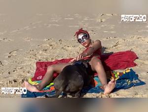 Beastiality TV - Wife with family dog gets a hard cock sucking