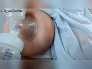 Extreme milking: big boobs overflowing with milk