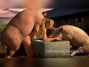 Whore Fucks Two Boars