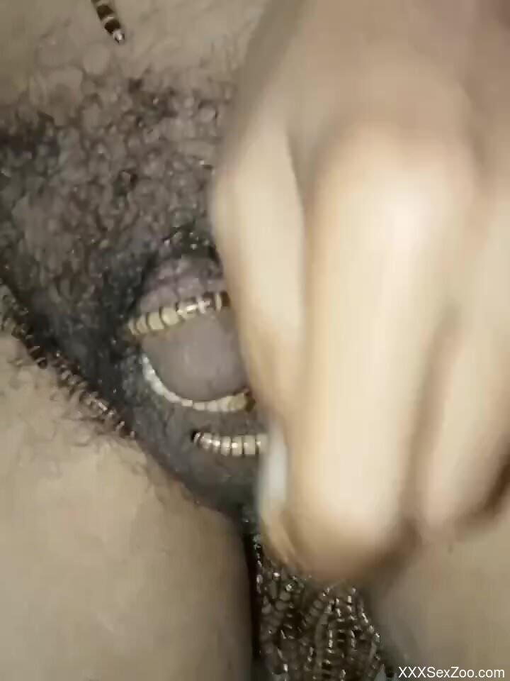 Naked male masturbates with worms on his dick and ass