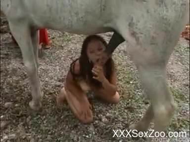 Serious home porn with the horse in zoophilia xxx