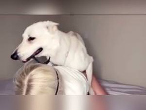 Blonde Bangs Dog Hardcore Part 1
