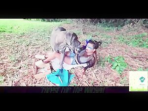 Woman and dog in the garden: a shocking bestiality video