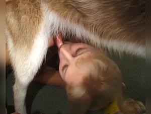 Blonde Brunette Dog Sex Wild
