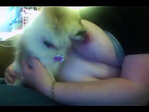 Homemade Beastiality: Dog fucks and gets fucked by woman in a tube