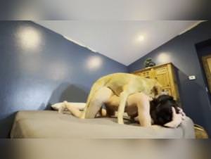 New amateur with dog, doggy style ecstasy