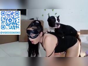 Masked Latina Dog Fuck