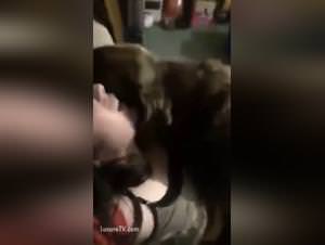 Ex-teacher dog sex at home amateur