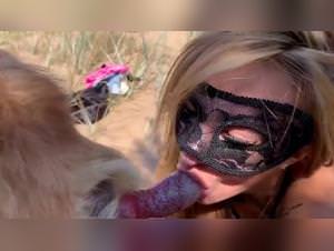 Sonya blonde beach dog sex show public extreme