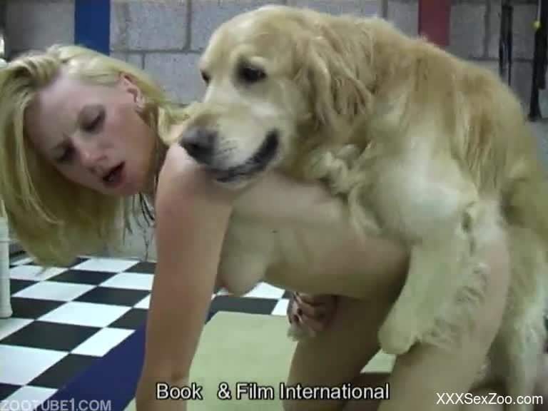 Short-haired blonde fucked in a doggy style position