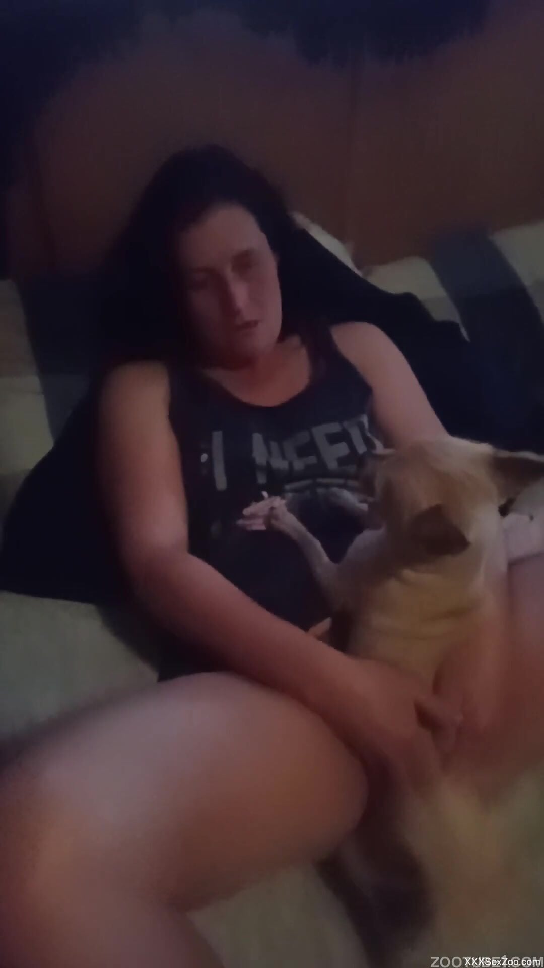 Home alone woman wants to try sexual perversions with her small dog