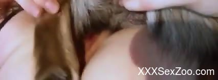 Pink pussy animal lover getting fucked deeply