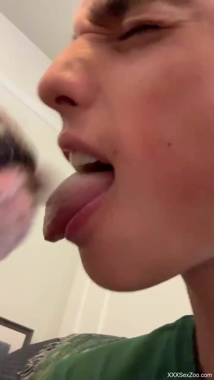 Lady wants to make out with her dog before fucking it