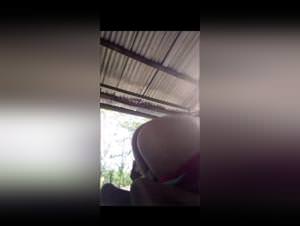 African woman raw desire with dog