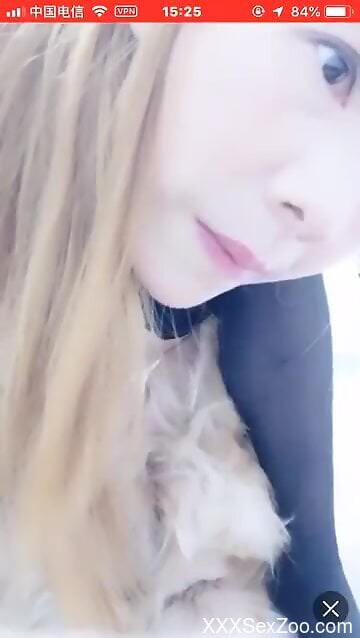 Fine slut shows off on cam trying the dog dick like a slut