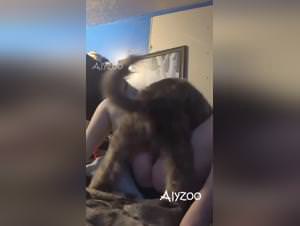 Wife dominated, doggystyle with dog hardcore