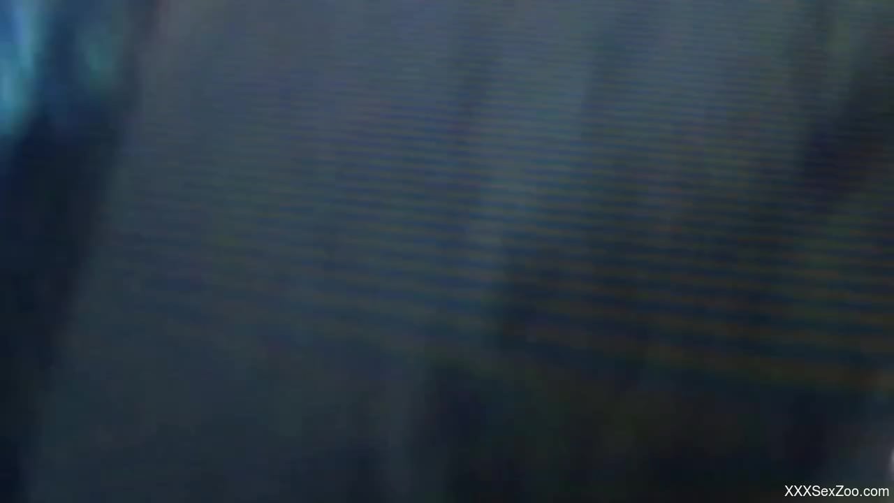 Wild close-up scene of a weird and hot zoophile action