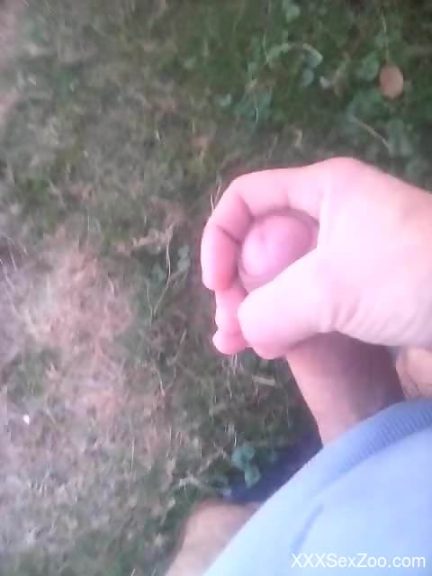 Man pulls out dick and leaves furry dog lick it