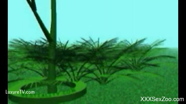 3D babe with firm boobies gets fucked by a dog