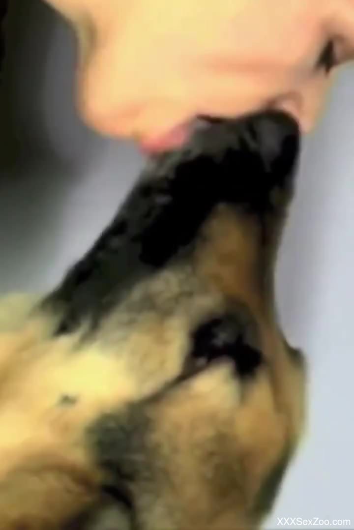 Zoophile making out with that sexy dog for the cam