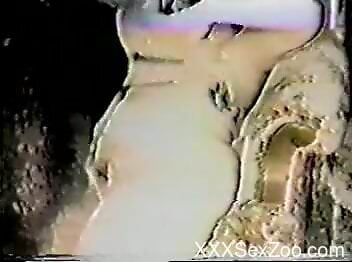 Intriguing vintage zoophilia porn between a woman and her dog