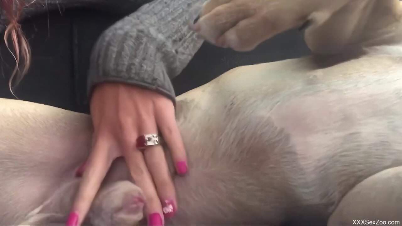 Solo slut plays with her dog's dick in very erotic kinks