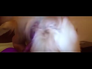 Beastiality Sensual: A slut gets fucked by a big dick while gagging on it