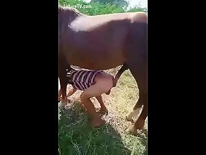 Fucking with a slutty dog: sucked beurette