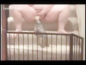 Intense moments between a woman and her dog