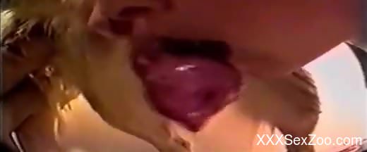 Big boobs blonde fucking her friend and their pet