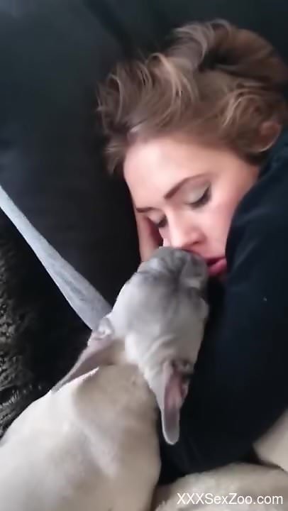 Romantic zoophile porno movie with lots of kissing