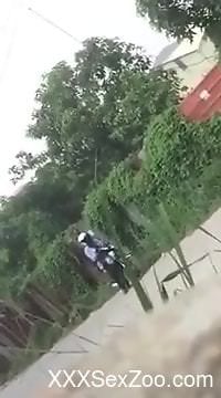 Aroused male filmed getting close and intimate with an animal