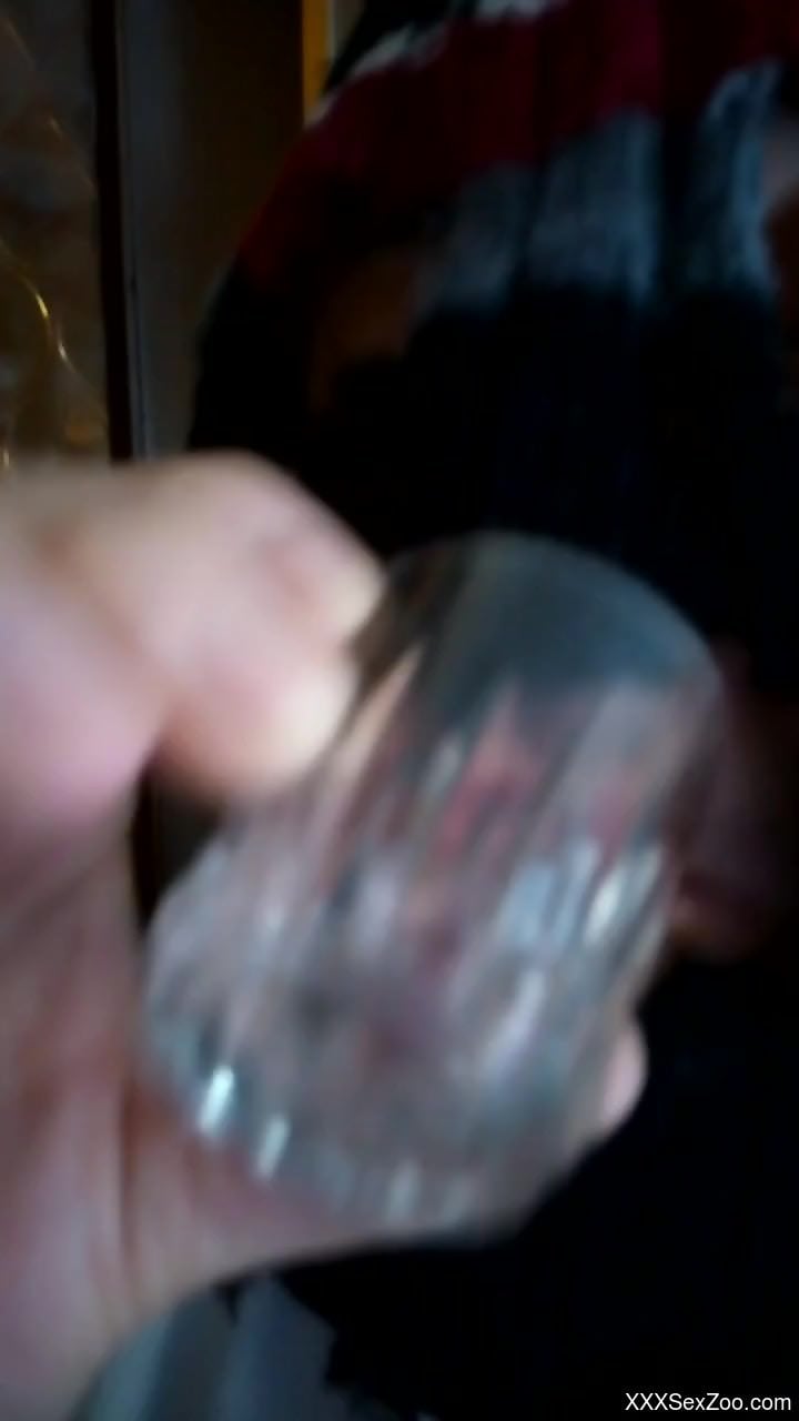 Awesome fucking ends with a glass full of dog semen