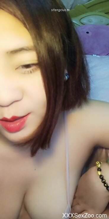 Asian cutie shoves the dog's dick as deep as possible