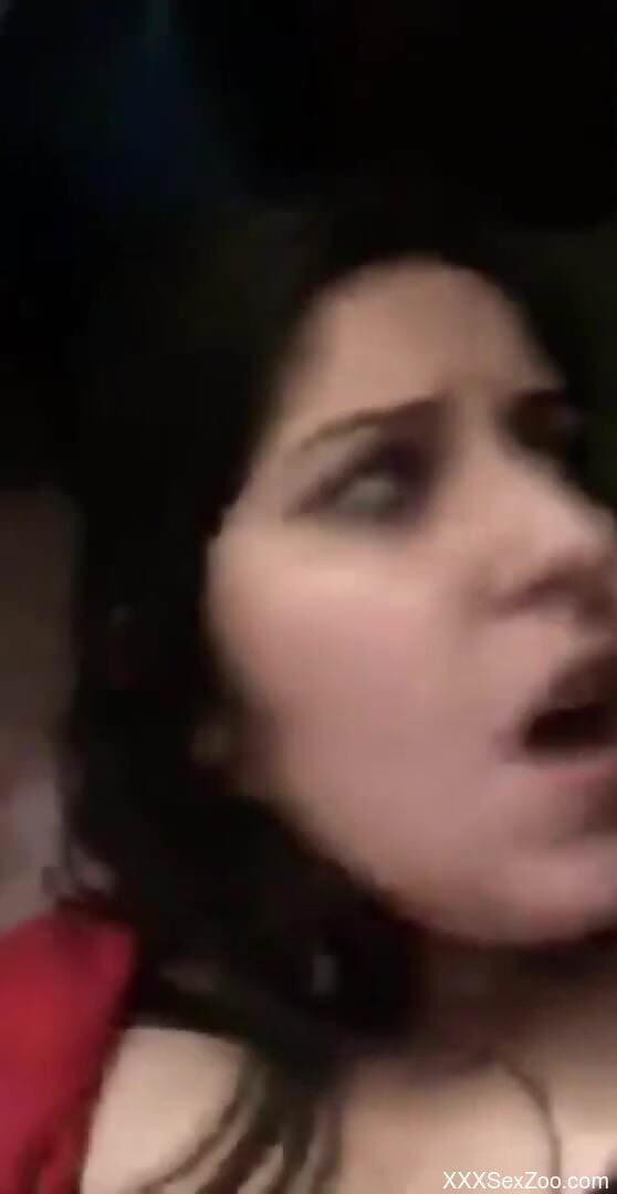 Moaning hottie getting banged with passion by dog