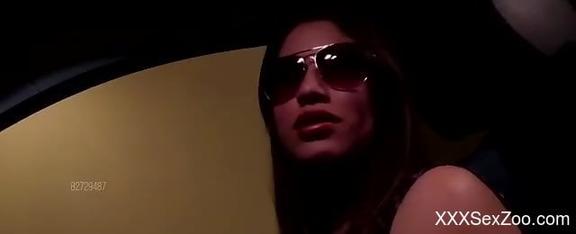 Badass Latina beauty gets creamed by a kinky dog