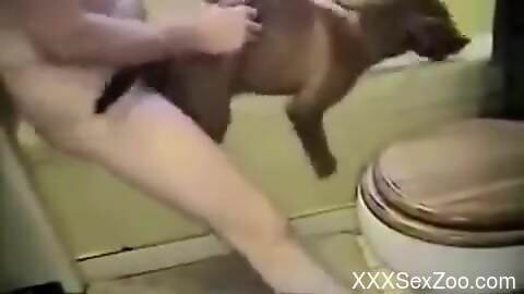 Hot dude fucking an animal from behind brutally