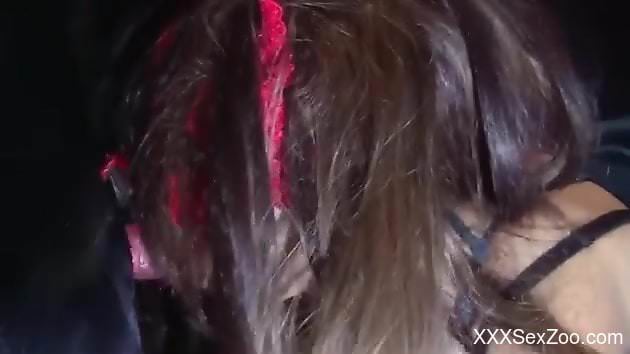 Hot bitch getting fucked by a black dog here