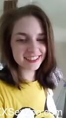 Cam slut lets her dog lick and sniff her muff while on cam