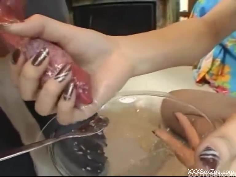 Filthy Asian zoofils are sucking big dog dicks with pleasure