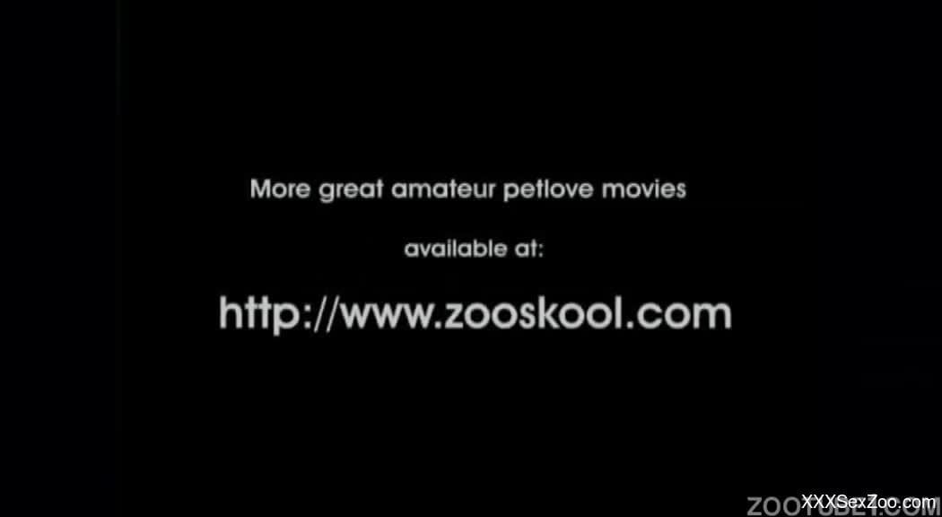 Hot-shaped lady in stockings and her trained black doggy