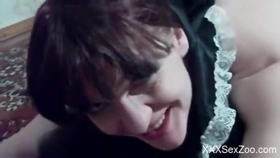 Russian maid getting ravaged by a big-dicked dog