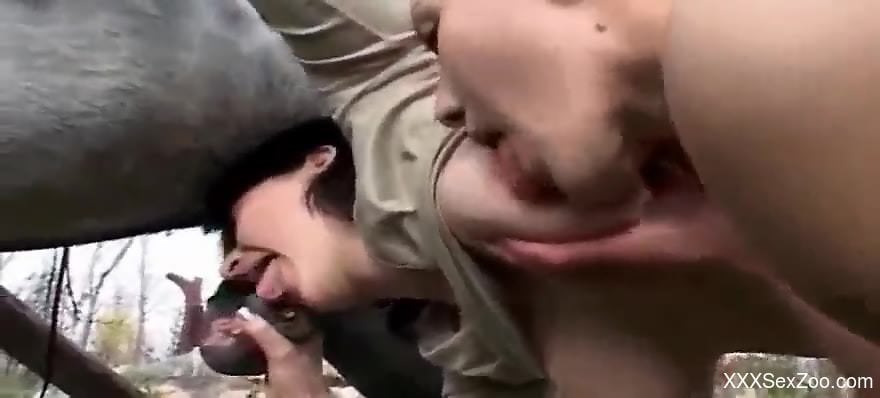 Sexy women getting banged together real hard