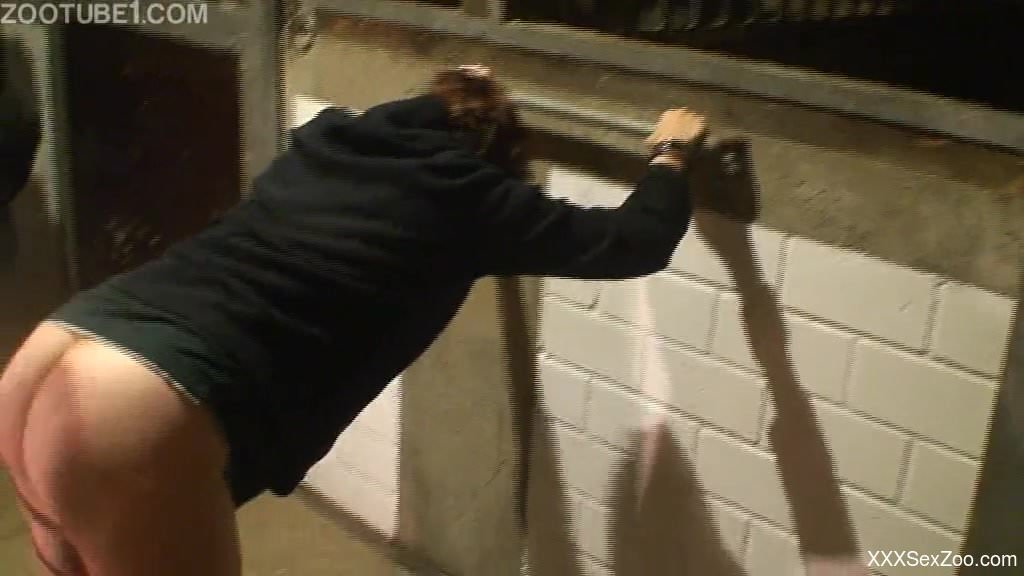 Tight woman stands and enjoys animal sex on amateur cam