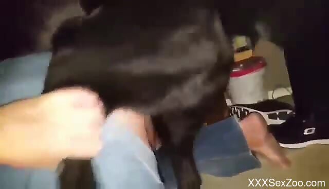 Clothed Latina tears a whole through her jeans to fuck